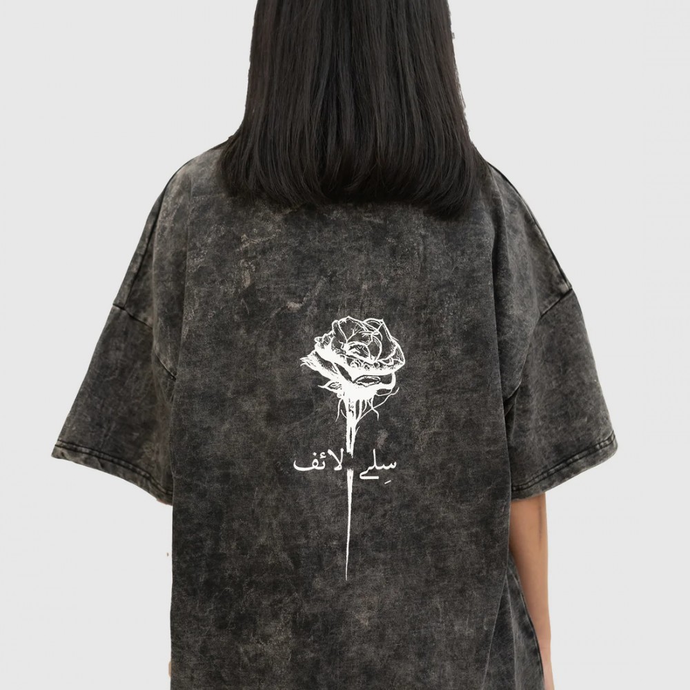 ROSE ACID WASH OVERSIZED T-SHIRT