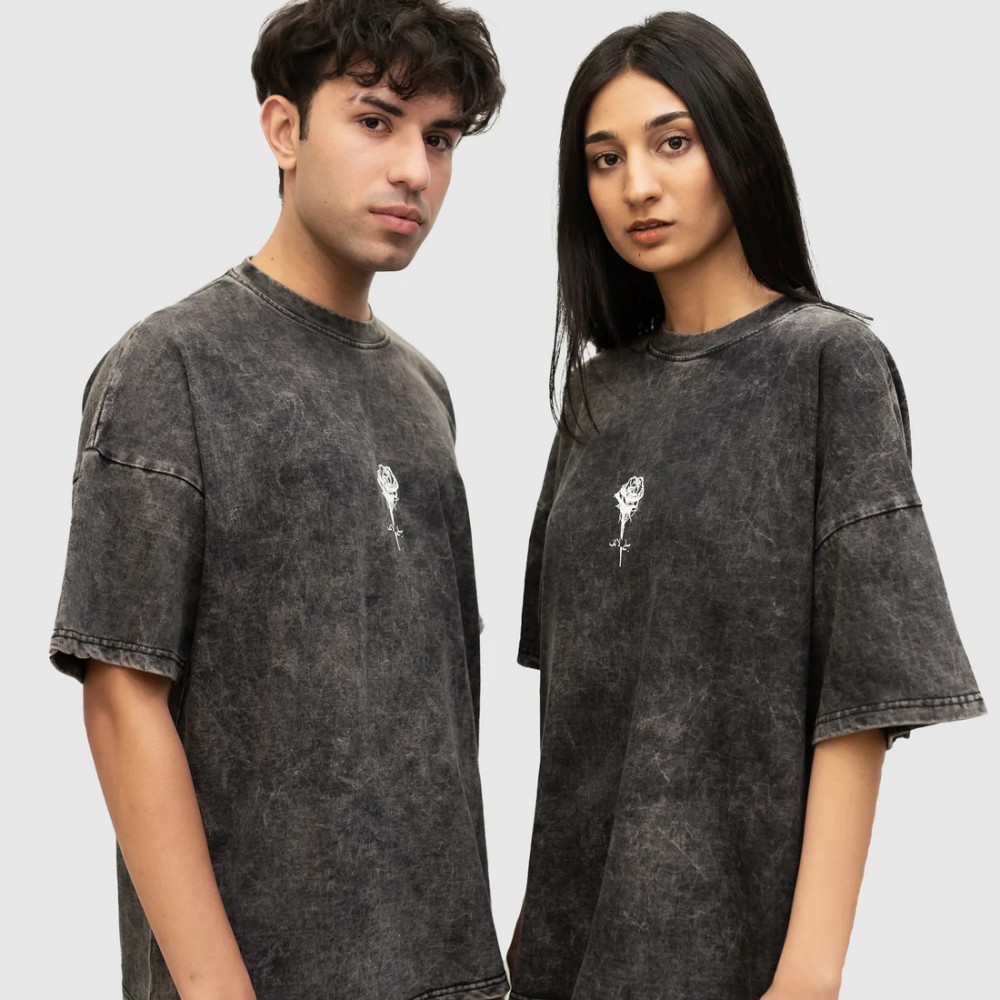 ROSE ACID WASH OVERSIZED T-SHIRT