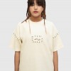 GOLDEN THREADS HAND EMBROIDERED BEIGH T-SHIRT