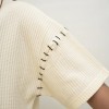 GOLDEN THREADS HAND EMBROIDERED BEIGH T-SHIRT