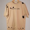 Beige Ripped Vintage T-shirt
