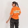 Monochrome Hand Stitched” Orange T-Shirt