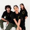 Neutral Face Hand Stitched Black T-Shirt