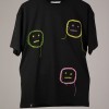 Neutral Face Hand Stitched Black T-Shirt