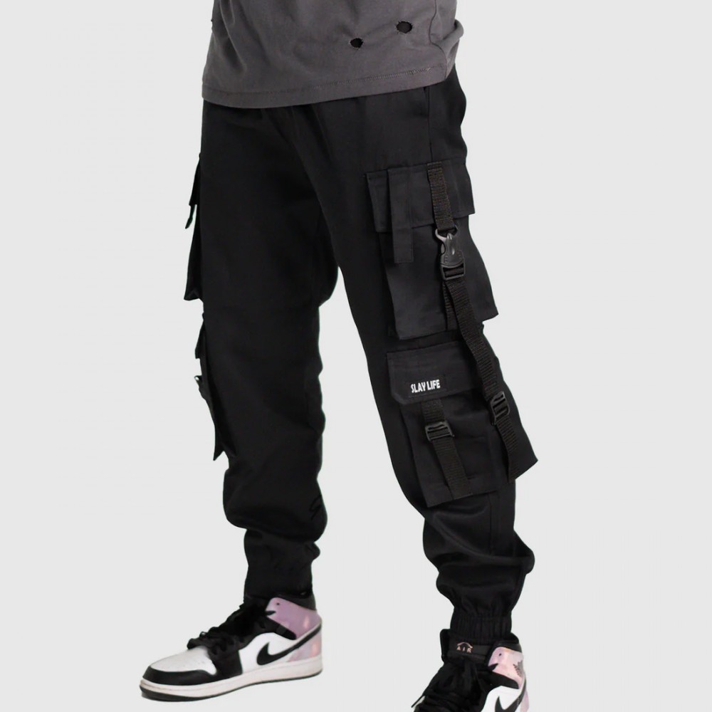 Black Bondage Cargo Trouser