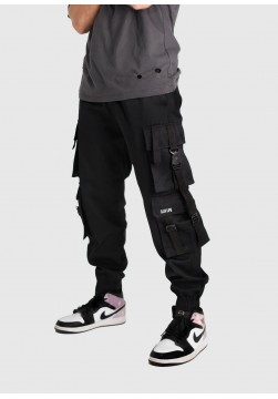Black Bondage Cargo Trouser