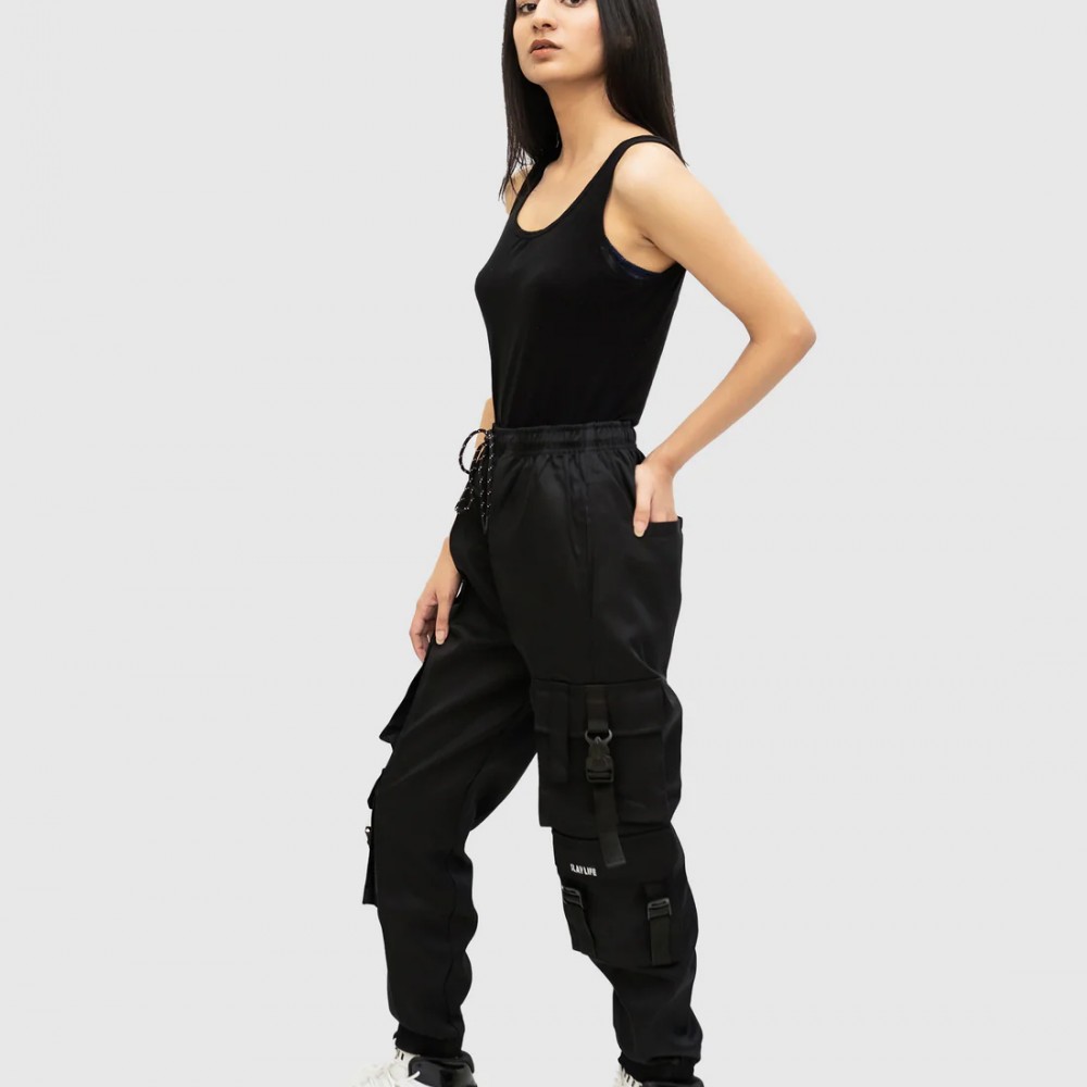 Black Bondage Cargo Trouser