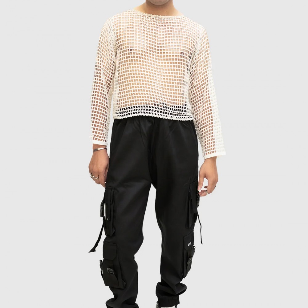 Black Bondage Cargo Trouser