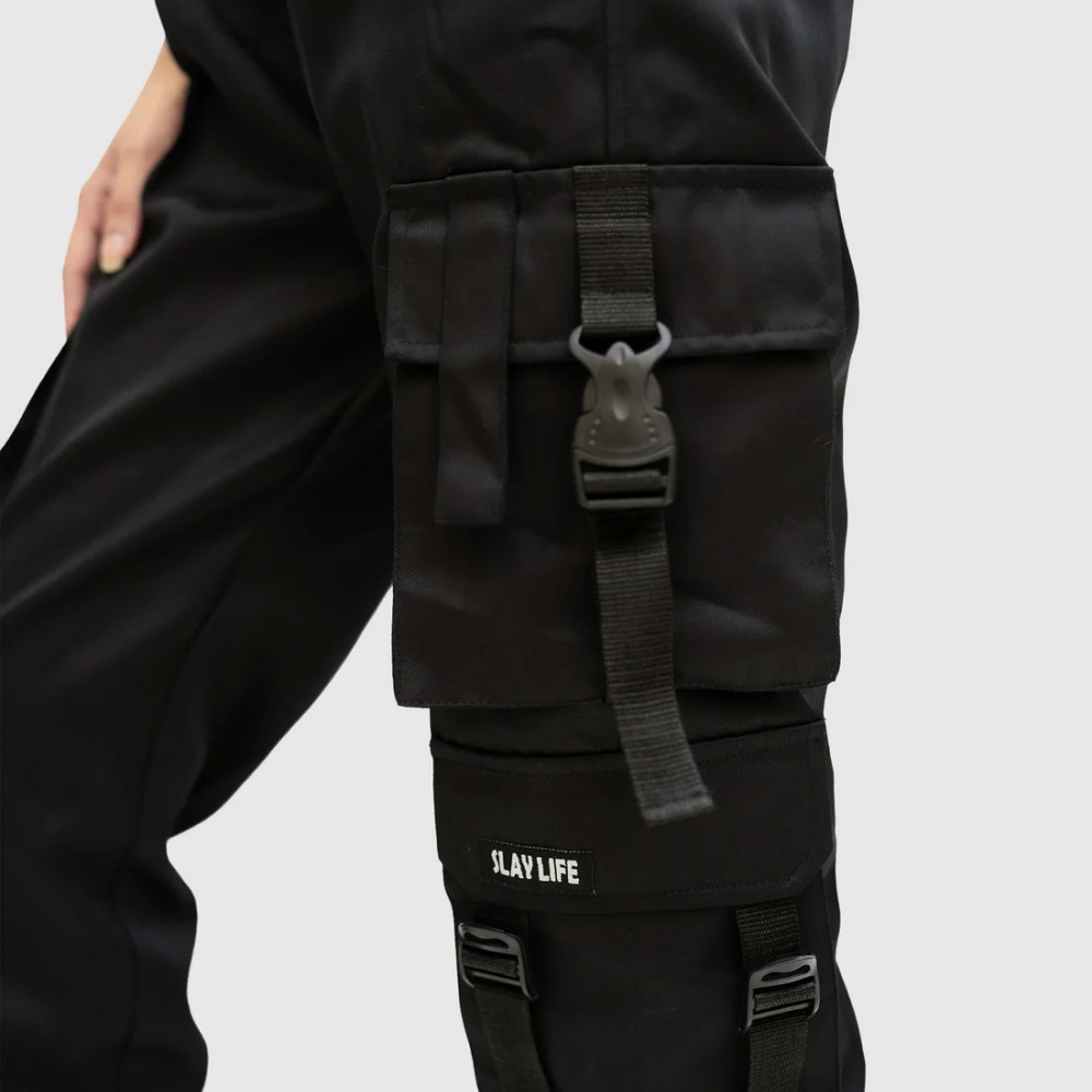 Black Bondage Cargo Trouser