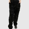 WHITE STITCHED BLACK CARGO PANT