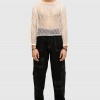 WHITE STITCHED BLACK CARGO PANT