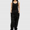 WHITE STITCHED BLACK CARGO PANT