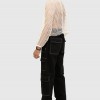 WHITE STITCHED BLACK CARGO PANT