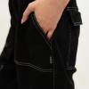 WHITE STITCHED BLACK CARGO PANT