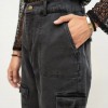 GREY ACID WASH CARGO PANT
