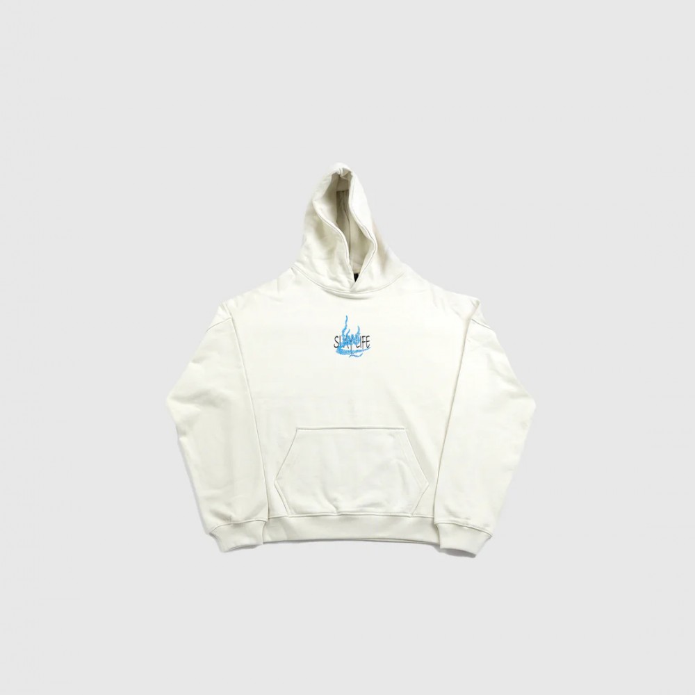 BEIGE WHITE HOODIE