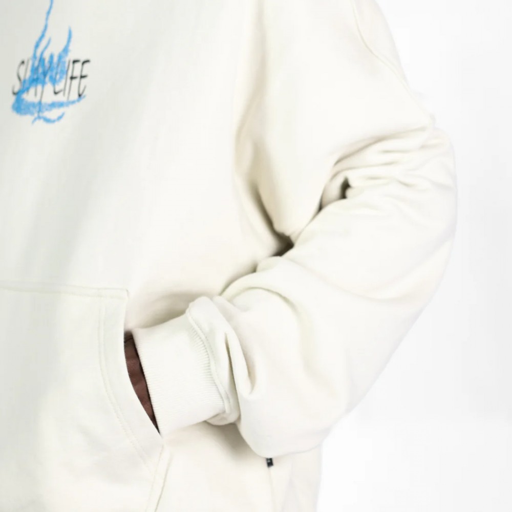 BEIGE WHITE HOODIE