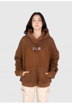 PATCH WORK BROWN HOODIE