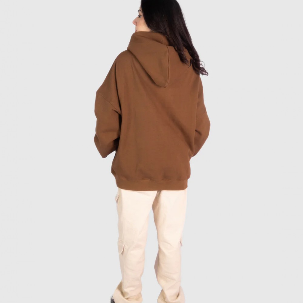 PATCH WORK BROWN HOODIE