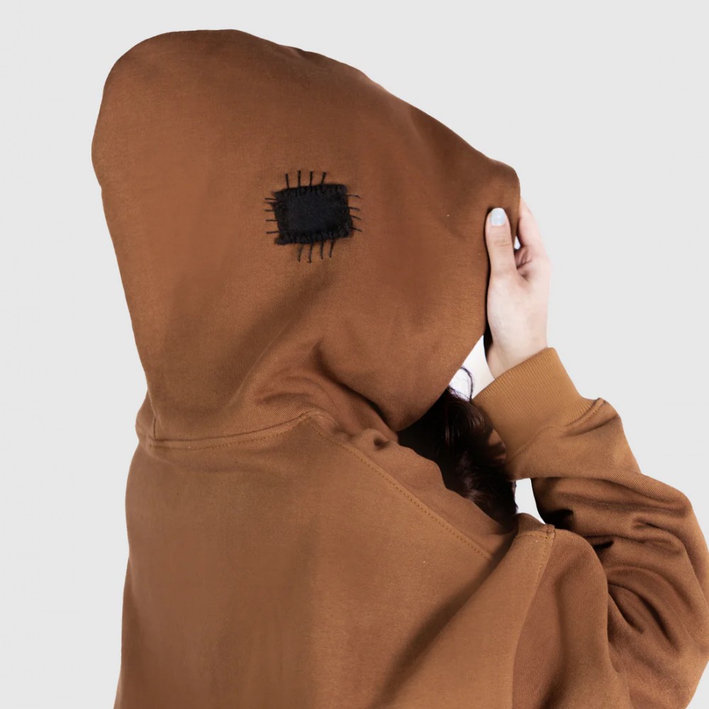 PATCH WORK BROWN HOODIE