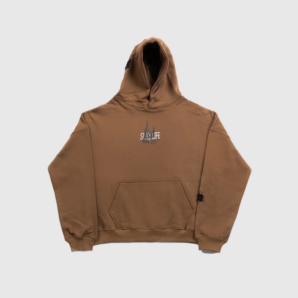PATCH WORK BROWN HOODIE