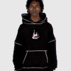 WHITE STITCHED BLACK HOODIE