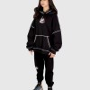 WHITE STITCHED BLACK HOODIE