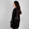 WHITE STITCHED BLACK HOODIE