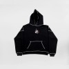 WHITE STITCHED BLACK HOODIE