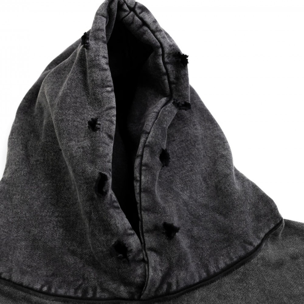 GREY ACID WASH HOODIE
