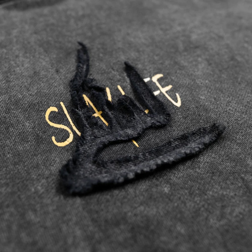 GREY ACID WASH HOODIE