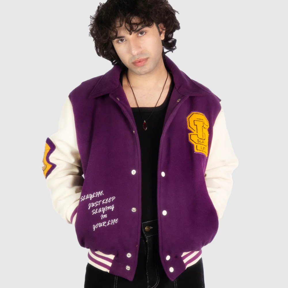 SLAY BELL VARSITY BOMBER JACKET