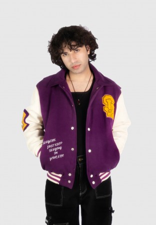 SLAY BELL VARSITY BOMBER JACKET