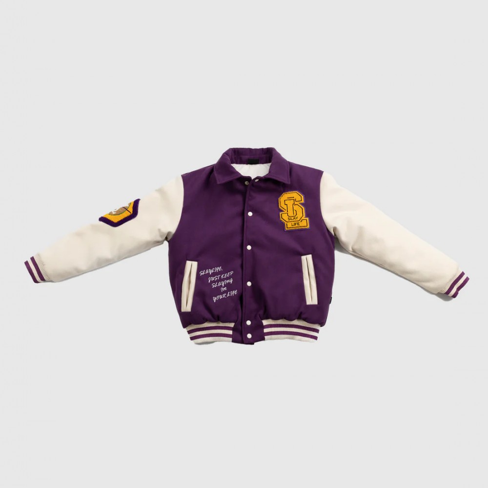 SLAY BELL VARSITY BOMBER JACKET