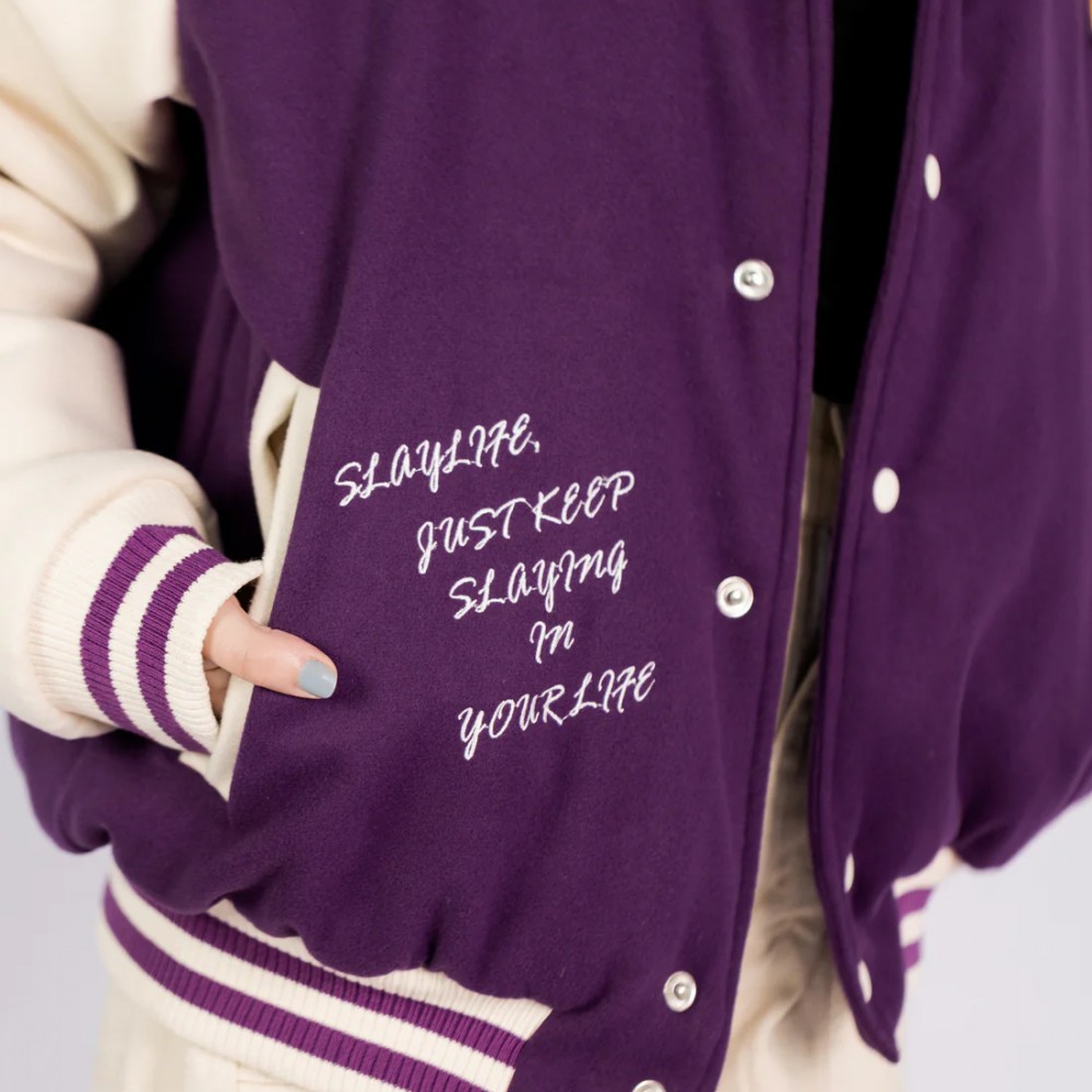 SLAY BELL VARSITY BOMBER JACKET